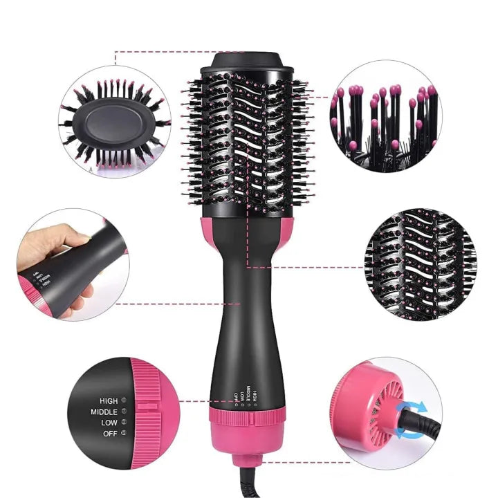 4-in-1  Blow Hair Dryer - Volumizer Brush, Straightening & Curl  | 30% OFF