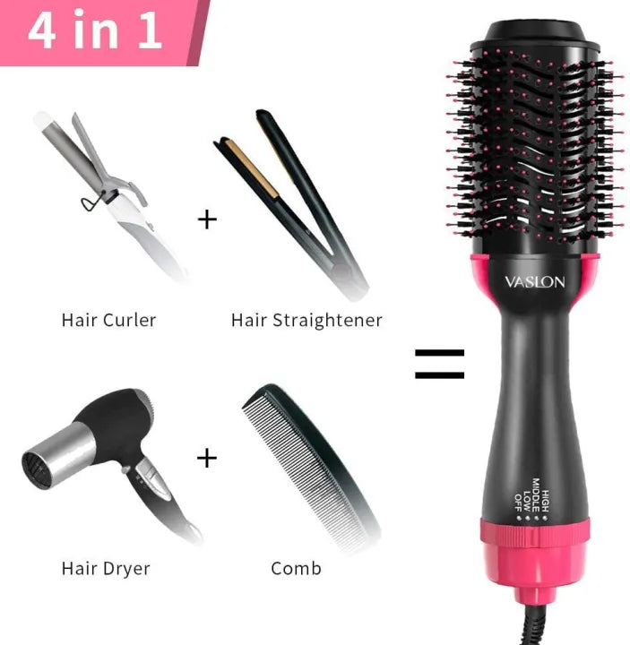 4-in-1  Blow Hair Dryer - Volumizer Brush, Straightening & Curl  | 30% OFF