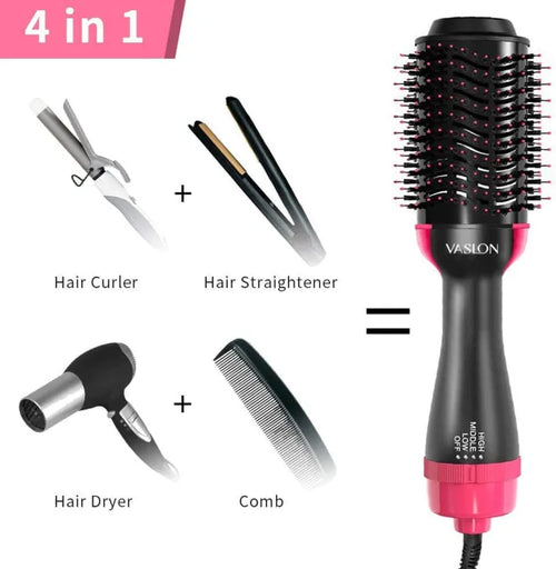 4-in-1  Blow Hair Dryer - Volumizer Brush, Straightening & Curl  | 30% OFF