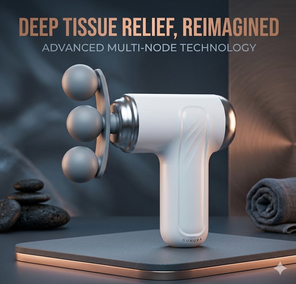Professional 9-in-1 Deep Tissue Gun Massager with 3 Interchangeable Heads