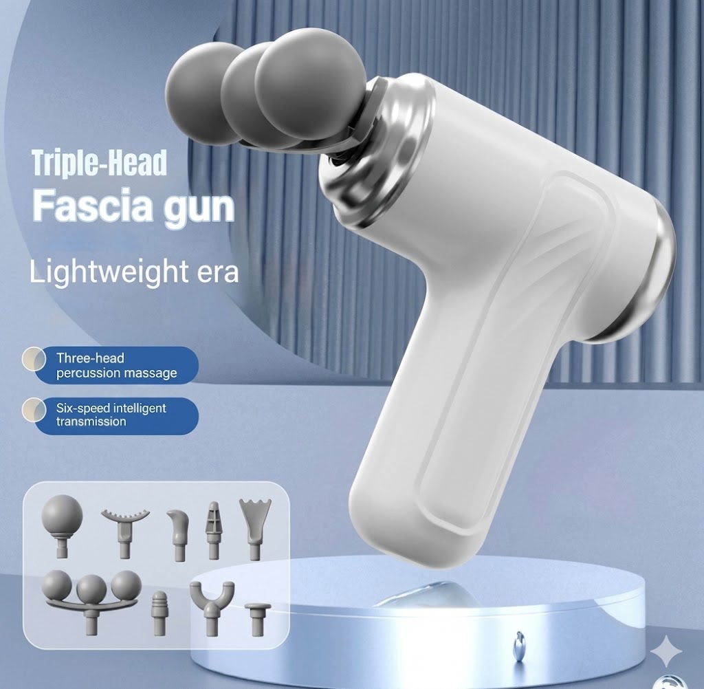 Professional 9-in-1 Deep Tissue Gun Massager with 3 Interchangeable Heads