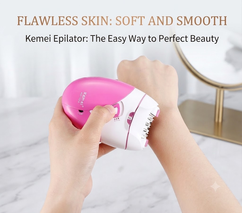 Kemei KM-189A Rechargeable Epilator | Root Hair Remover for Smooth Skin