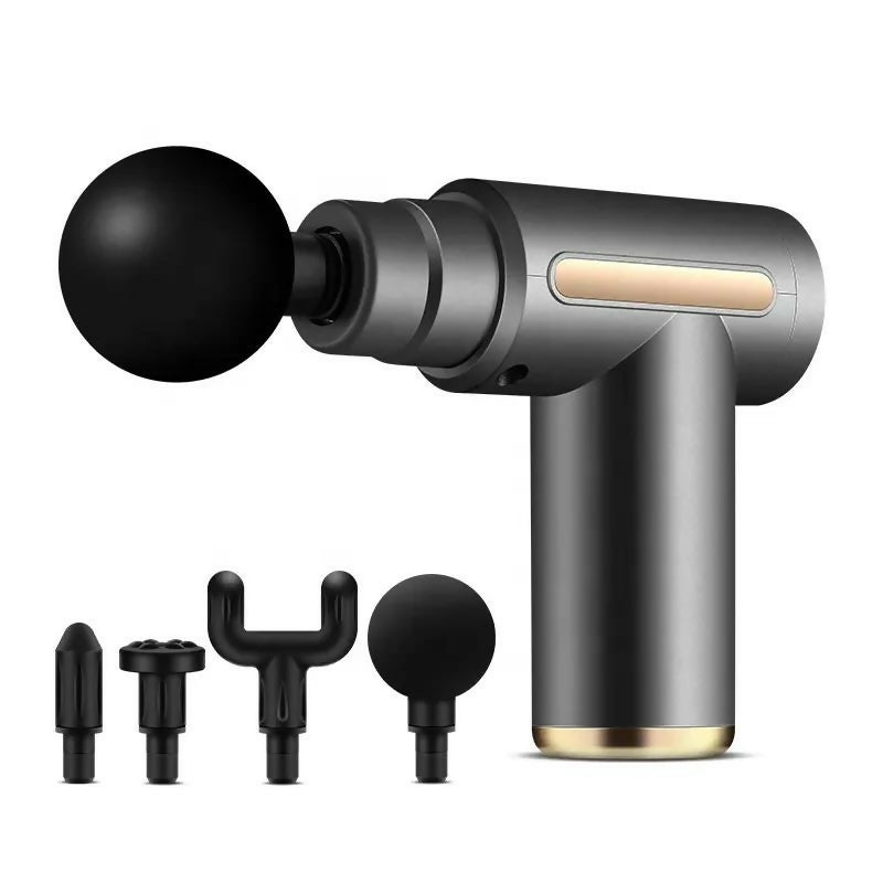 4-in-1 Deep Tissue Massage Gun, Adjustable Speed & Interchangeable Heads