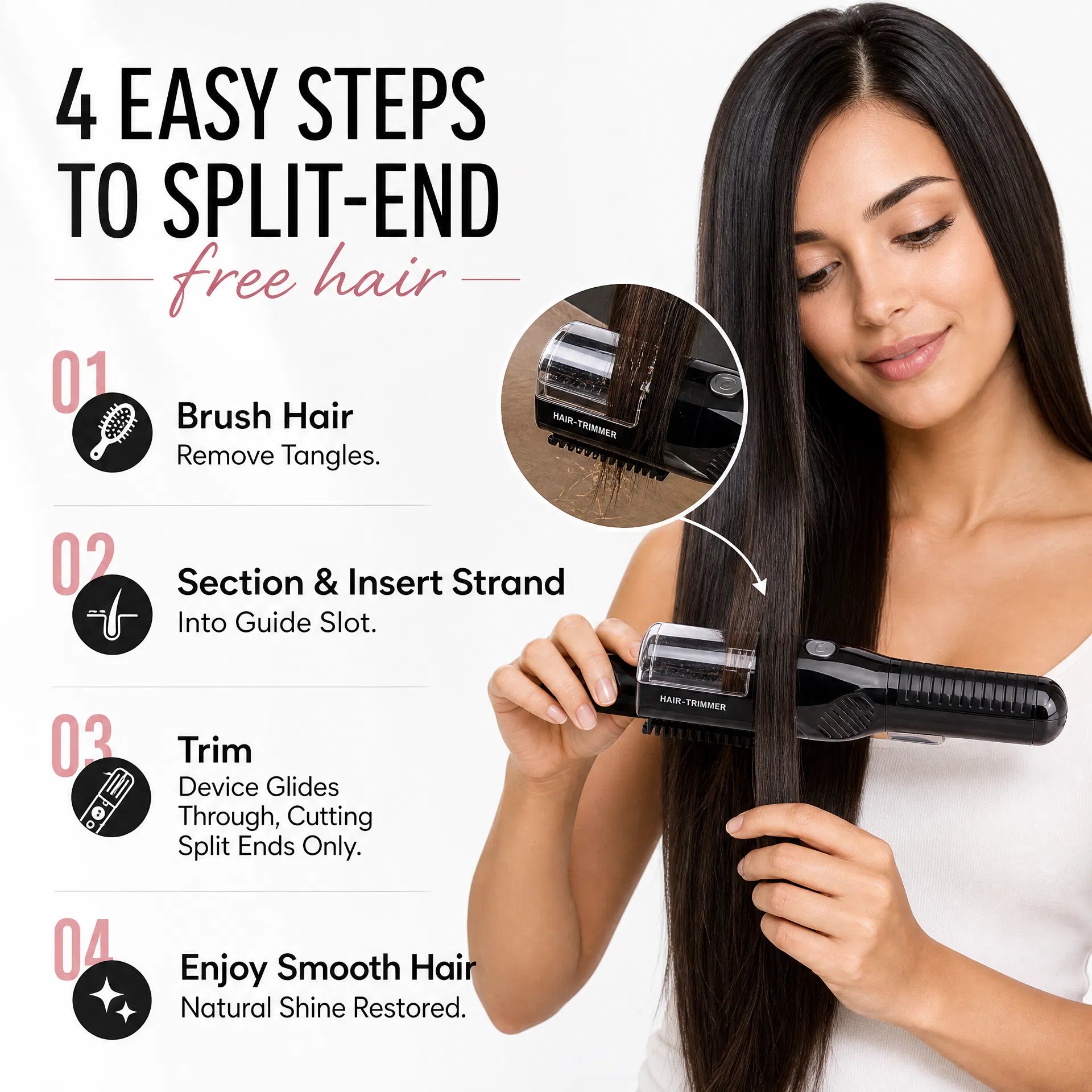 "Professional Split-End Hair Trimmer for Women – Instant Damage Repair & Salon-Smooth Results at Home"